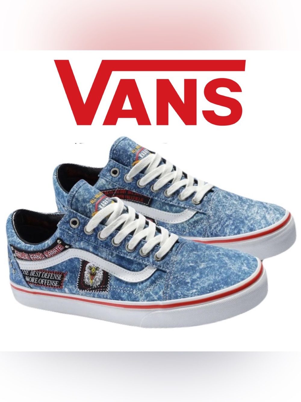 Vans Cobra Kai x Old Skool Mens 5.5 /Womens 7 Blue Eagle Fang Karate